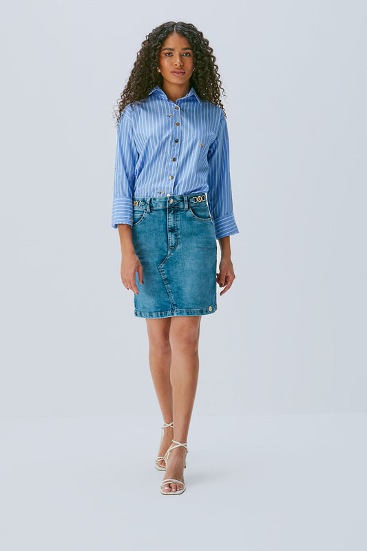 CAMISA CELESTE