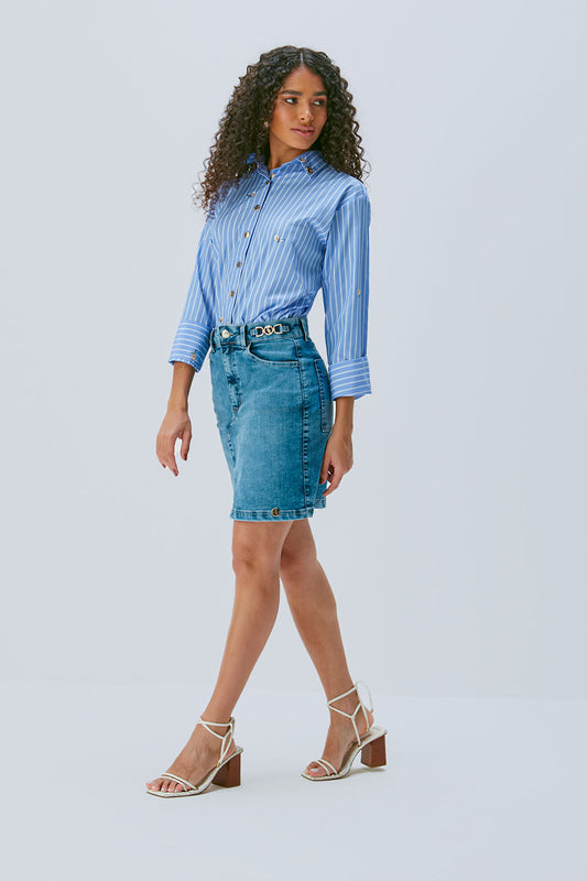 CAMISA CELESTE
